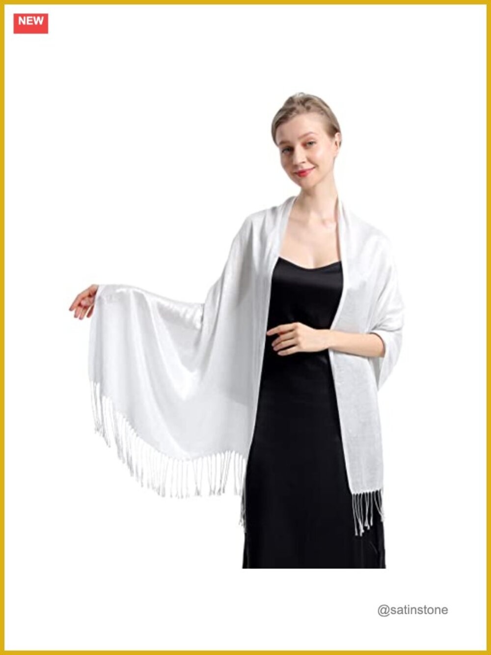 Sparkly Metallic Pashmina Shawl Wrap for Evening Party Dress